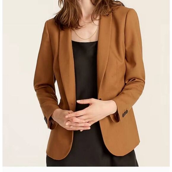 J.Crew Wool Park Blazer In Flannel Camel 4 - Picture 1 of 11
